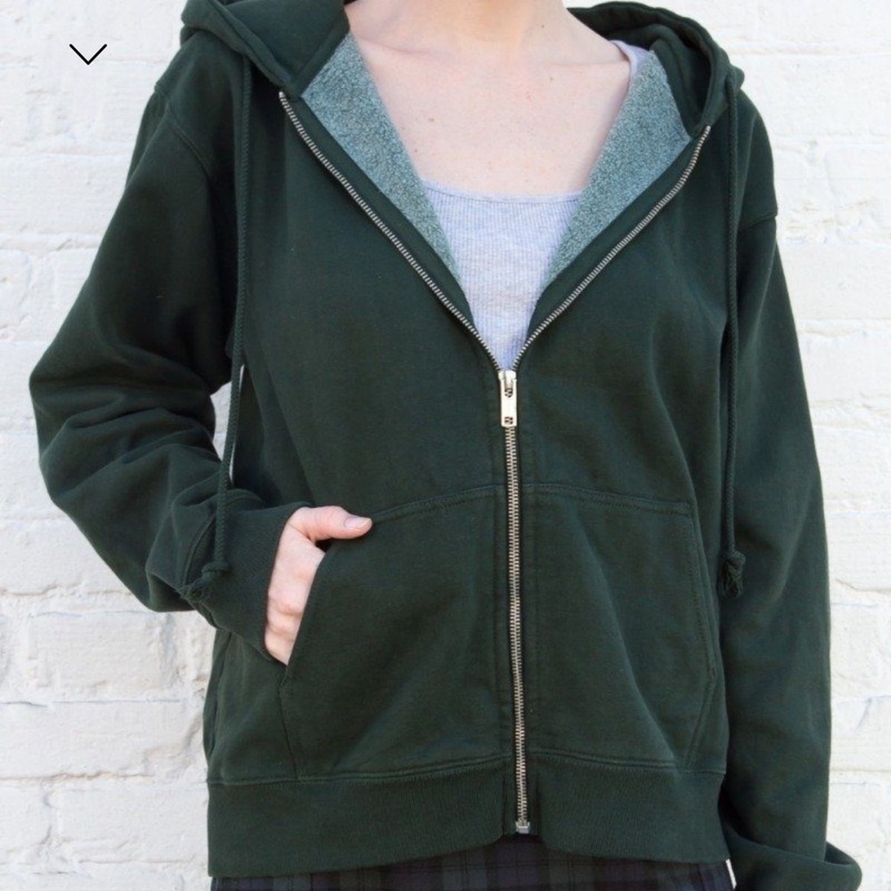 brandy melville christy hoodie in dark green ˚ ༘♡ ⋆｡˚ (NWT / regular size